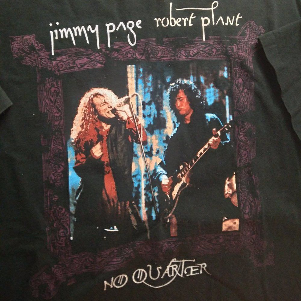 Vintage Jimmy Page Robert Plant No Quarter 1995 World Tour T-Shirt - Picture 3 of 10